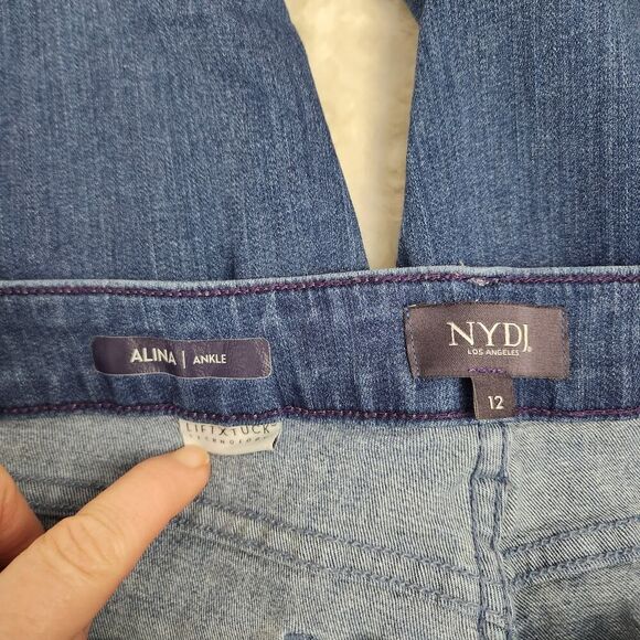 NYDJ Alina Ankle Denim Jeans Blue Size 12 - Picture 3 of 10